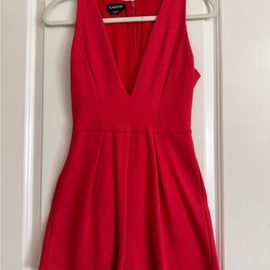 Bebe Red Sleeveless Romper / Short Jumpsuit